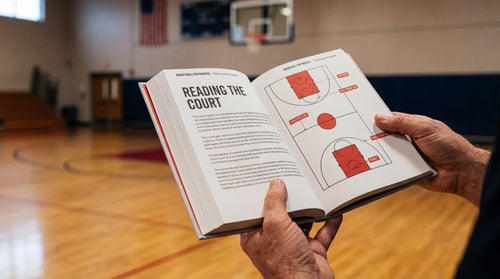 Inside the playbook — basketball court diagram with labeled lines and zones