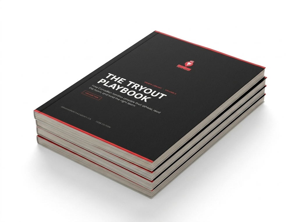 A stack of copies of The Tryout Playbook