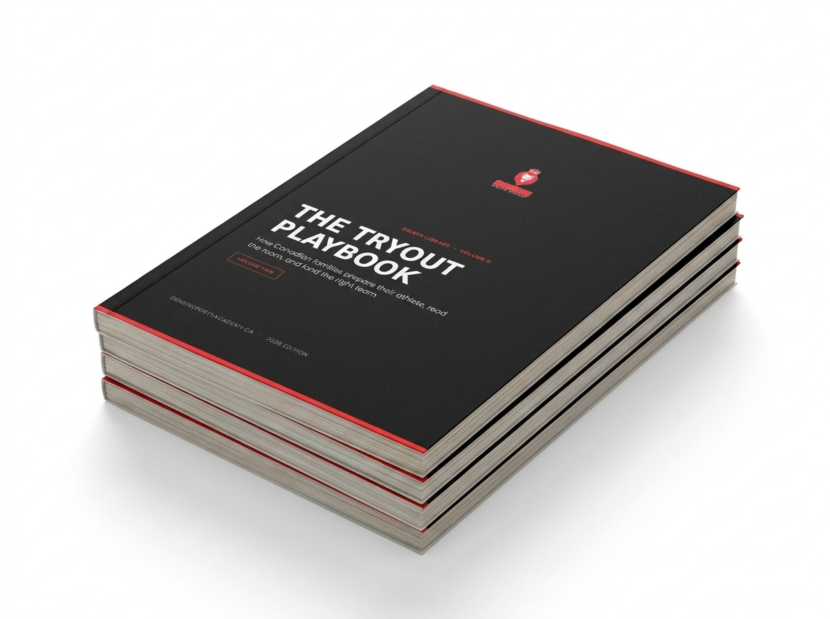 A stack of copies of The Tryout Playbook